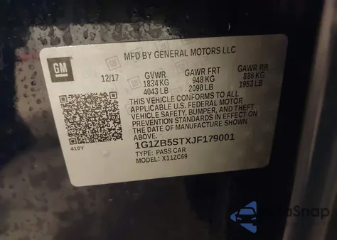 2018 Chevrolet Malibu 1Ls from USA, damaged, VIN 1G1ZB5STXJF179001